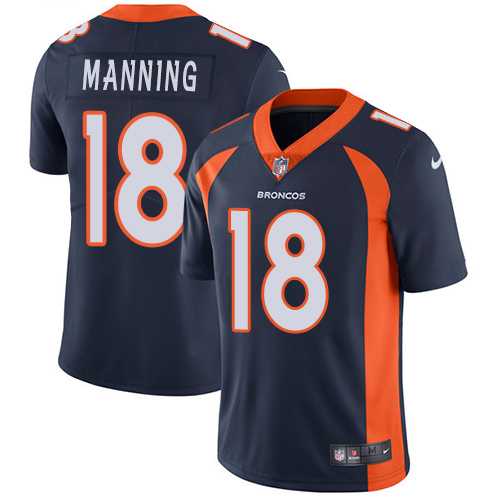 Nike Denver Broncos #18 Peyton Manning Navy Blue Alternate Men's Stitched NFL Vapor Untouchable Limited Jersey