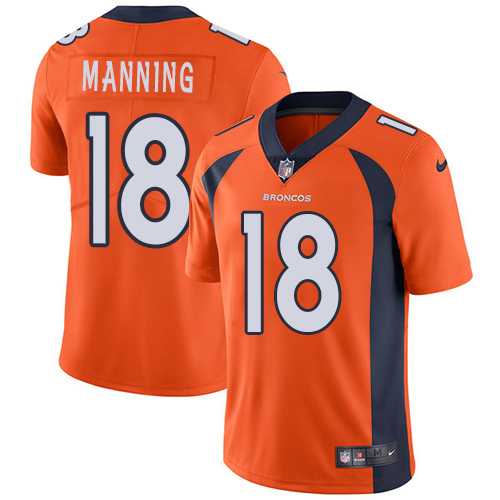 Nike Denver Broncos #18 Peyton Manning Orange Team Color Men's Stitched NFL Vapor Untouchable Limited Jersey