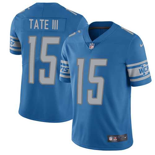 Nike Detroit Lions #15 Golden Tate III Blue Team Color Men's Stitched NFL Vapor Untouchable Limited Jersey