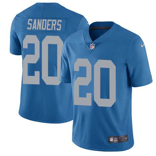 Nike Detroit Lions #20 Barry Sanders Blue Throwback Men's Stitched NFL Vapor Untouchable Limited Jersey