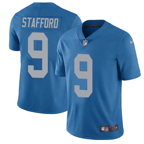 Nike Detroit Lions #9 Matthew Stafford Blue Throwback Men's Stitched NFL Vapor Untouchable Limited Jersey Nike Detroit Lions #9 Matthew Stafford Blue Throwback Men's Stitched NFL Vapor Untouchable Limited Jersey