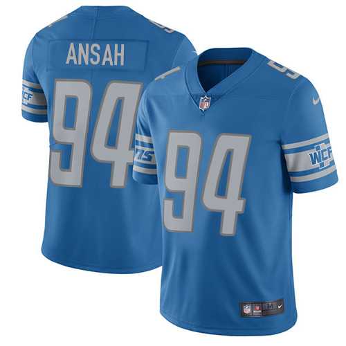 Nike Detroit Lions #94 Ziggy Ansah Blue Team Color Men's Stitched NFL Vapor Untouchable Limited Jersey