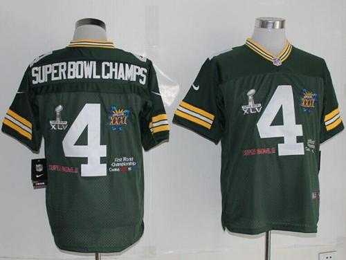 Nike Green Bay Packers #4 Superbowlchamps Green Team Color Men's Stitched NFL Limited Jersey
