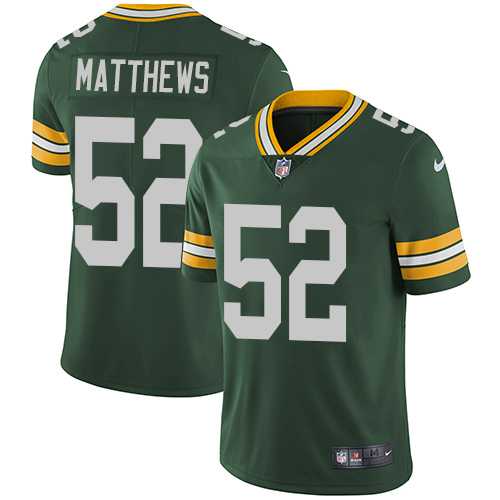 Nike Green Bay Packers #52 Clay Matthews Green Team Color Men's Stitched NFL Vapor Untouchable Limited Jersey