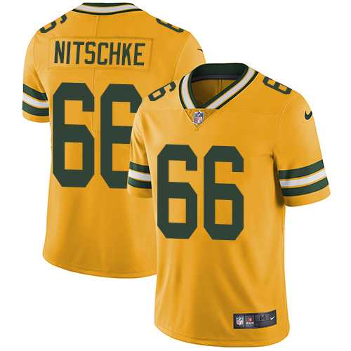 Nike Green Bay Packers #66 Ray Nitschke Yellow Men's Stitched NFL Limited Rush Jersey