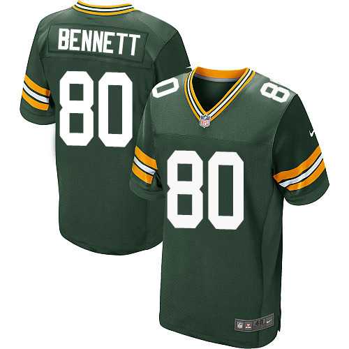 Nike Green Bay Packers #80 Martellus Bennett Green Team Color Men's Stitched NFL Elite Jersey