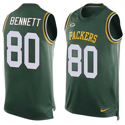 Nike Green Bay Packers #80 Martellus Bennett Green Team Color Men's Stitched NFL Limited Tank Top Jersey