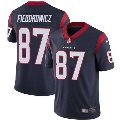 Nike Houston Texans #87 C.J. Fiedorowicz Navy Blue Team Color Men's Stitched NFL Vapor Untouchable Limited Jersey Nike Houston Texans #87 C.J. Fiedorowicz Navy Blue Team Color Men's Stitched NFL Vapor Untouchable Limited Jersey