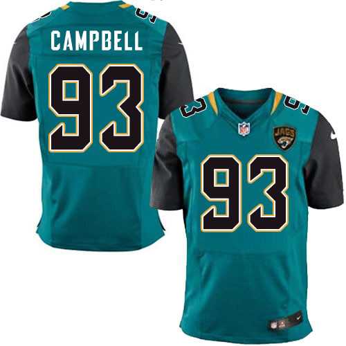 Nike Jacksonville Jaguars #93 Calais Campbell Teal Green Team Color Men's Stitched NFL Elite Jersey