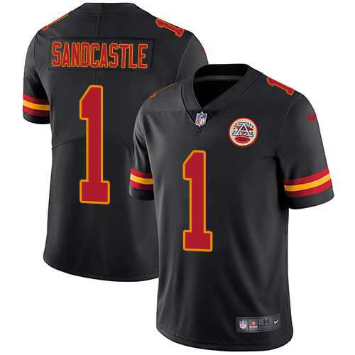 Nike Kansas City Chiefs #1 Leon Sandcastle Black Men's Stitched NFL Limited Rush Jersey