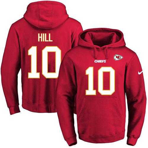 Nike Kansas City Chiefs #10 Tyreek Hill Red Name & Number Pullover NFL Hoodie
