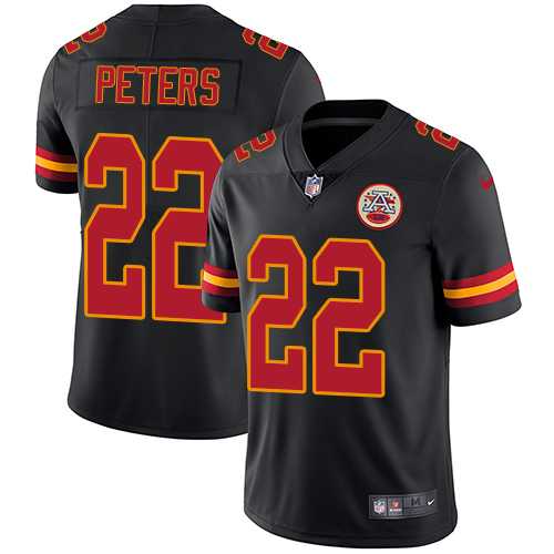 Nike Kansas City Chiefs #22 Marcus Peters Black Men's Stitched NFL Limited Rush Jersey