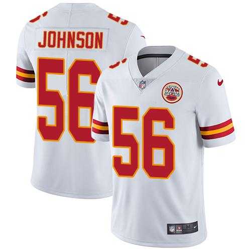 Nike Kansas City Chiefs #56 Derrick Johnson White Men's Stitched NFL Vapor Untouchable Limited Jersey