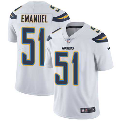 Nike Los Angeles Chargers #51 Kyle Emanuel White Men's Stitched NFL Vapor Untouchable Limited Jersey