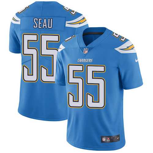 Nike Los Angeles Chargers #55 Junior Seau Electric Blue Alternate Men's Stitched NFL Vapor Untouchable Limited Jersey Nike Los Angeles Chargers #55 Junior Seau Electric Blue Alternate Men's Stitched NFL Vapor Untouchable Limited Jersey