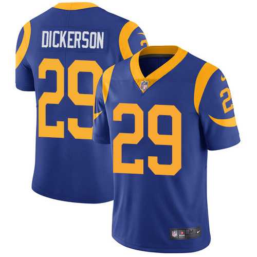 Nike Los Angeles Rams #29 Eric Dickerson Royal Blue Alternate Men's Stitched NFL Vapor Untouchable Limited Jersey Nike Los Angeles Rams #29 Eric Dickerson Royal Blue Alternate Men's Stitched NFL Vapor Untouchable Limited Jersey