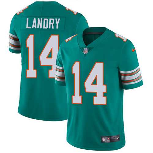 Nike Miami Dolphins #14 Jarvis Landry Aqua Green Alternate Men's Stitched NFL Vapor Untouchable Limited Jersey Nike Miami Dolphins #14 Jarvis Landry Aqua Green Alternate Men's Stitched NFL Vapor Untouchable Limited Jersey