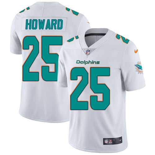 Nike Miami Dolphins #25 Xavien Howard White Men's Stitched NFL Vapor Untouchable Limited Jersey