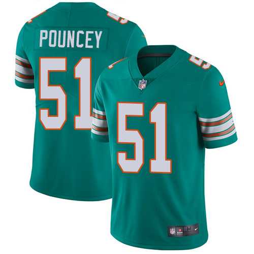 Nike Miami Dolphins #51 Mike Pouncey Aqua Green Alternate Men's Stitched NFL Vapor Untouchable Limited Jersey