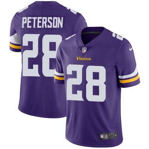 Nike Minnesota Vikings #28 Adrian Peterson Purple Team Color Men's Stitched NFL Vapor Untouchable Limited Jersey