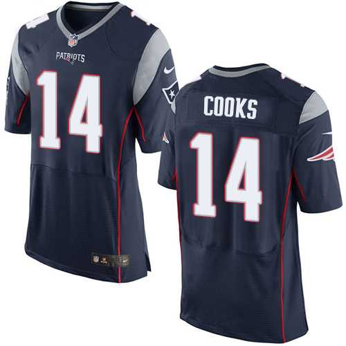 Nike New England Patriots #14 Brandin Cooks Navy Blue Team Color Men's Stitched NFL Elite Jersey