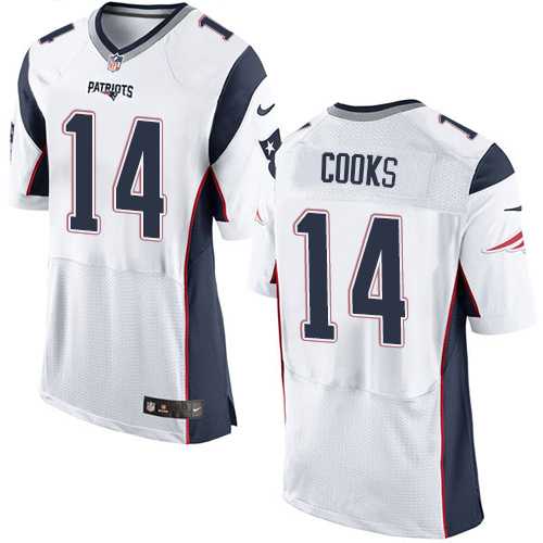 Nike New England Patriots #14 Brandin Cooks White Men's Stitched NFL Elite Jersey