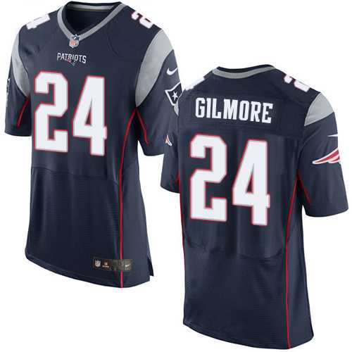 Nike New England Patriots #24 Stephon Gilmore Navy Blue Team Color Men's Stitched NFL Elite Jersey