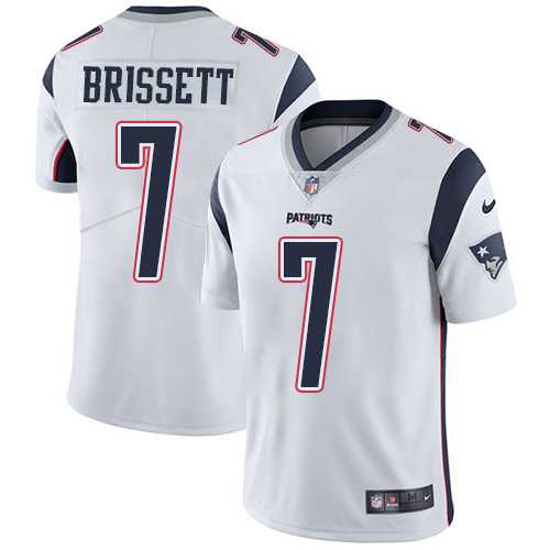 Nike New England Patriots #7 Jacoby Brissett White Men's Stitched NFL Vapor Untouchable Limited Jersey