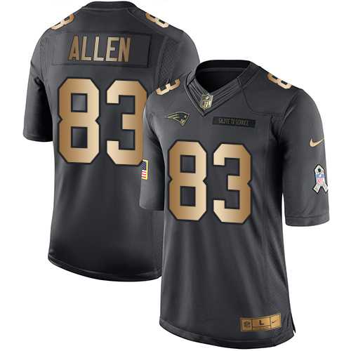 Nike New England Patriots #83 Dwayne Allen Black Men's Stitched NFL Limited Gold Salute To Service Jersey