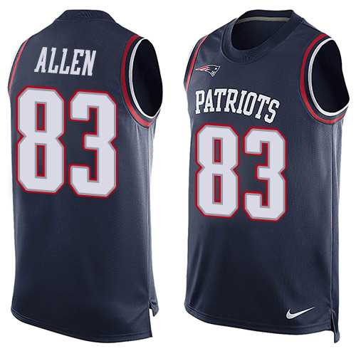 Nike New England Patriots #83 Dwayne Allen Navy Blue Team Color Men's Stitched NFL Limited Tank Top Jersey