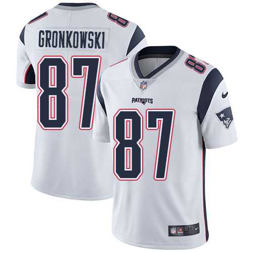 Nike New England Patriots #87 Rob Gronkowski White Men's Stitched NFL Vapor Untouchable Limited Jersey