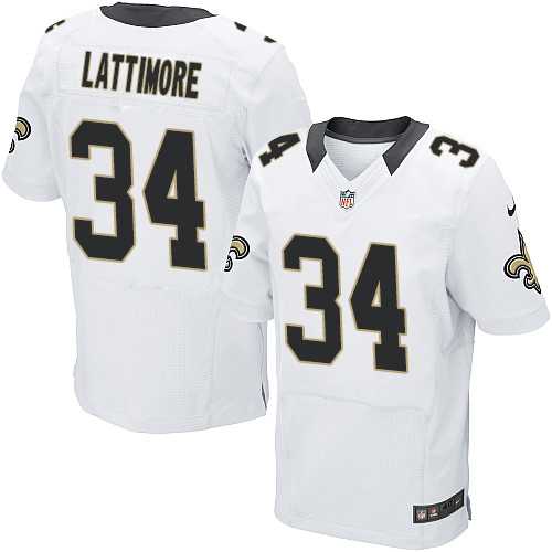 Nike New Orleans Saints #34 Marshon Lattimore White Men's Stitched NFL Elite Jersey
