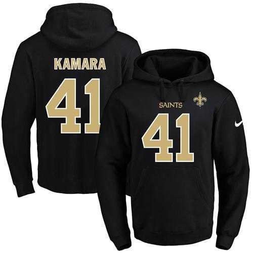 Nike New Orleans Saints #41 Alvin Kamara Black Name & Number Pullover NFL Hoodie