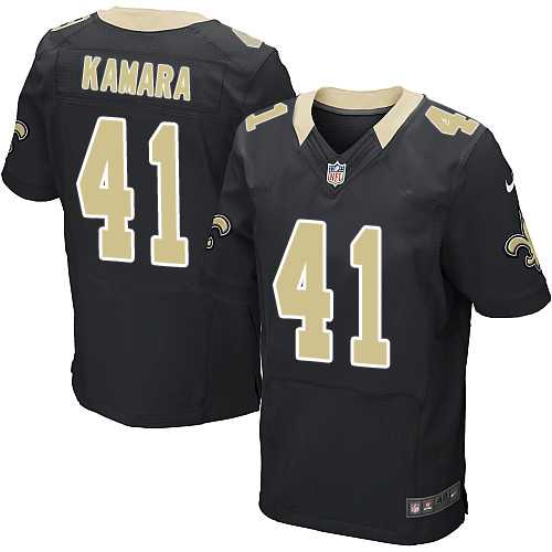 Nike New Orleans Saints #41 Alvin Kamara Black Team Color Men's Stitched NFL Elite Jersey