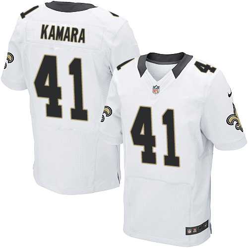 Nike New Orleans Saints #41 Alvin Kamara White Men's Stitched NFL Elite Jersey