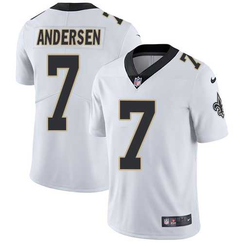 Nike New Orleans Saints #7 Morten Andersen White Men's Stitched NFL Vapor Untouchable Limited Jersey