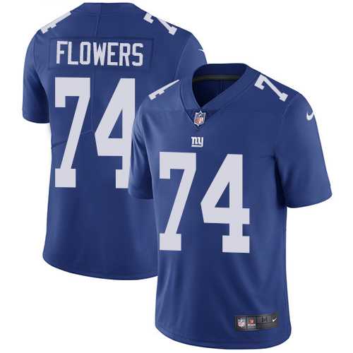 Nike New York Giants #74 Ereck Flowers Royal Blue Team Color Men's Stitched NFL Vapor Untouchable Limited Jersey