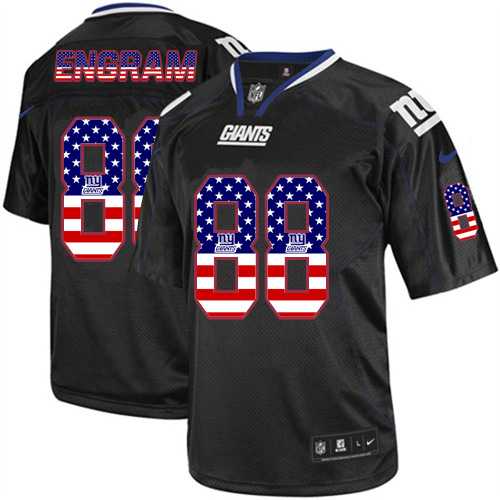 Nike New York Giants #88 Evan Engram Black Men's Stitched NFL Elite USA Flag Fashion Jersey