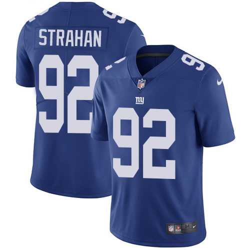 Nike New York Giants #92 Michael Strahan Royal Blue Team Color Men's Stitched NFL Vapor Untouchable Limited Jersey