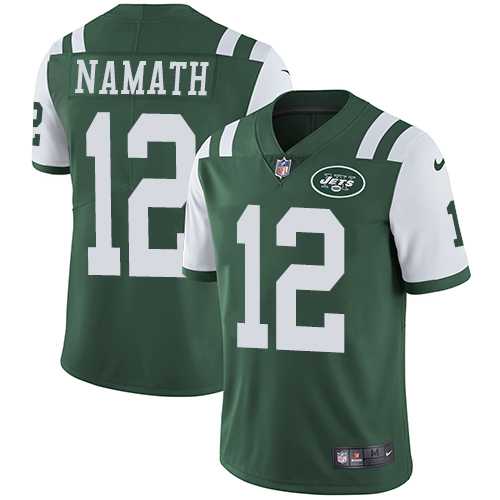 Nike New York Jets #12 Joe Namath Green Team Color Men's Stitched NFL Vapor Untouchable Limited Jersey