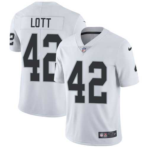 Nike Oakland Raiders #42 Ronnie Lott White Men's Stitched NFL Vapor Untouchable Limited Jersey Nike Oakland Raiders #42 Ronnie Lott White Men's Stitched NFL Vapor Untouchable Limited Jersey