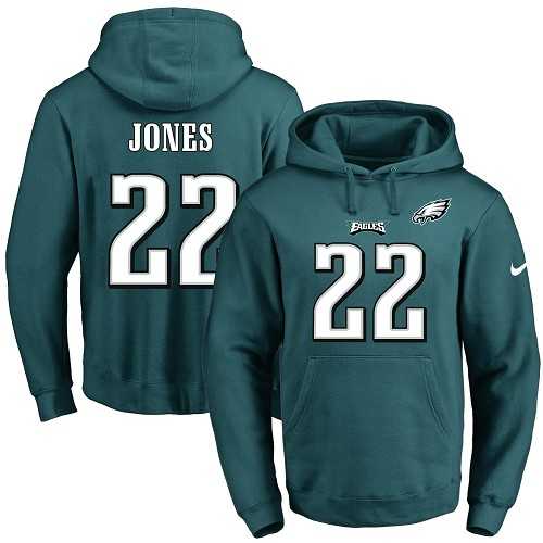 Nike Philadelphia Eagles #22 Sidney Jones Midnight Green Name & Number Pullover NFL Hoodie