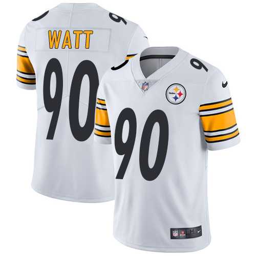 Nike Pittsburgh Steelers #90 T. J. Watt White Men's Stitched NFL Vapor Untouchable Limited Jersey