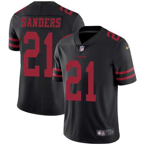 Nike San Francisco 49ers #21 Deion Sanders Black Alternate Men's Stitched NFL Vapor Untouchable Limited Jersey