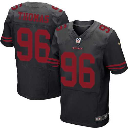 Nike San Francisco 49ers #96 Solomon Thomas Black Alternate Men's Stitched NFL Elite Jersey