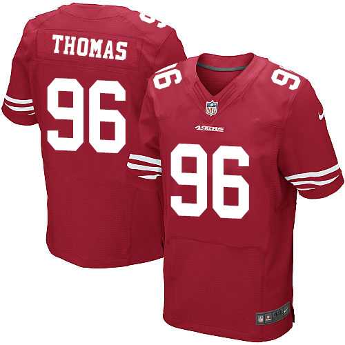 Nike San Francisco 49ers #96 Solomon Thomas Red Team Color Men's Stitched NFL Elite Jersey