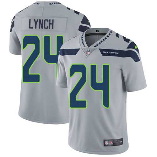 Nike Seattle Seahawks #24 Marshawn Lynch Grey Alternate Men's Stitched NFL Vapor Untouchable Limited Jersey