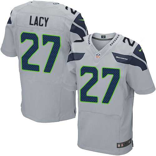 Nike Seattle Seahawks #27 Eddie Lacy Grey Alternate Men's Stitched NFL Elite Jersey