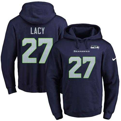 Nike Seattle Seahawks #27 Eddie Lacy Navy Blue Name & Number Pullover NFL Hoodie