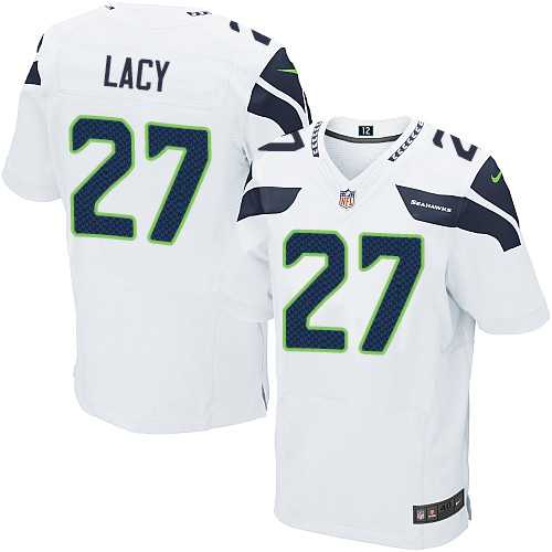 Nike Seattle Seahawks #27 Eddie Lacy White Men's Stitched NFL Elite Jersey